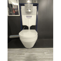 Унітаз підвісний укорочений Grohe Euro Ceramic 49см, змив Triple Vortex, покриття HyperClean 102486SH00 + Сидіння Grohe 102501SH00