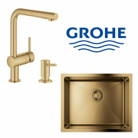 Набір для кухні Grohe мийка 31574GN1 + зміш. 30274GN0 + дозатор 40535GN0, прохолодний схід сонця