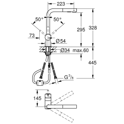 Набір для кухні Grohe мийка 31574GN1 + зміш. 30274GN0 + дозатор 40535GN0, прохолодний схід сонця