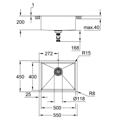 Кухонна мийка Grohe Sink K700U 31574SD1 Нержавеющая сталь матовая