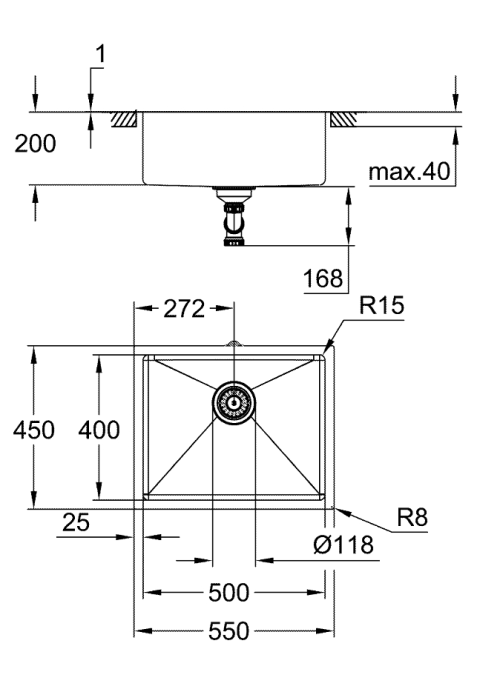 Кухонна мийка Grohe Sink K700U 31574SD1 Нержавеющая сталь матовая