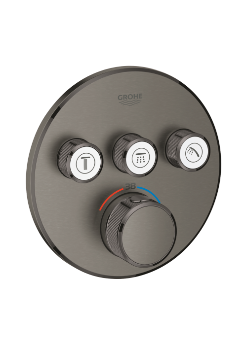 Душова система прихованого монтажу з виливом Grohe Grohtherm SmartControl KIT34862AL0UA Графит матовий