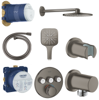 Душевая система скрытого монтажа с изливом Grohe Grohtherm SmartControl KIT34862AL0UA Графит матовый