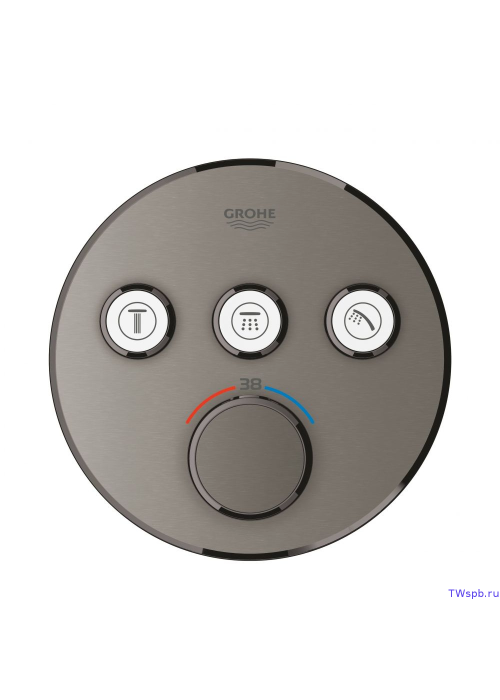 Душова система прихованого монтажу з виливом Grohe Grohtherm SmartControl KIT34862AL0UA Графит матовий