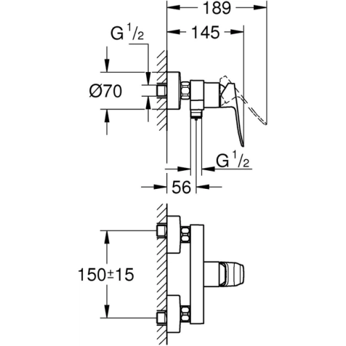Смеситель для душа Grohe QuickFix Dice 1018742430
