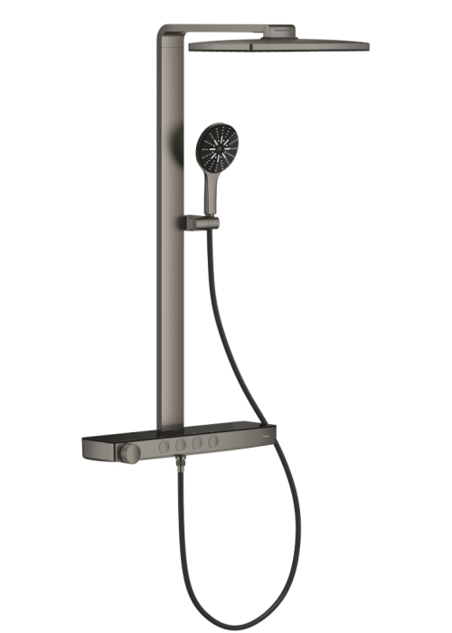 Душова система GROHE SPA Rainshower Aqua Pure з термостатом для настінного монтажу, Графіт Матовий (100962AL00)