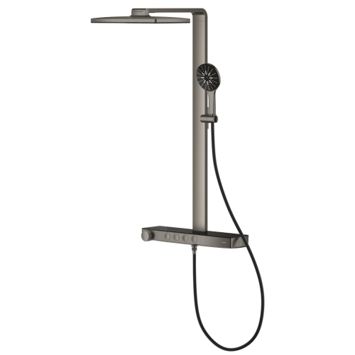 Душова система GROHE SPA Rainshower Aqua Pure з термостатом для настінного монтажу, Графіт Матовий (100962AL00)