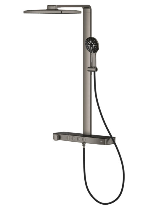 Душова система GROHE SPA Rainshower Aqua Pure з термостатом для настінного монтажу, Графіт Матовий (100962AL00)