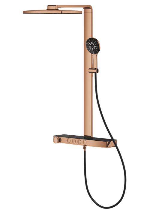 Душова система GROHE SPA Rainshower Aqua Pure з термостатом для настінного монтажу, Мідь (100962DA00)