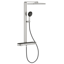 Душова система GROHE SPA Rainshower Aqua Pure з термостатом для настінного монтажу, Суперсталь (100962DC00)