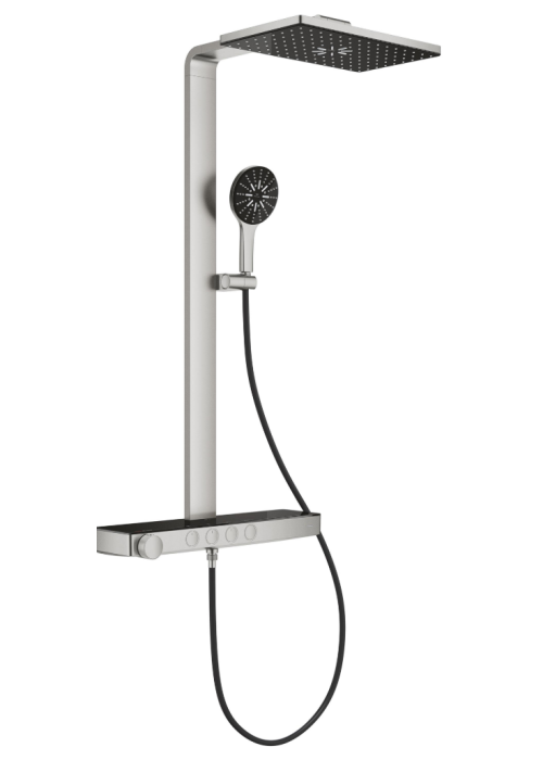 Душова система GROHE SPA Rainshower Aqua Pure з термостатом для настінного монтажу, Суперсталь (100962DC00)