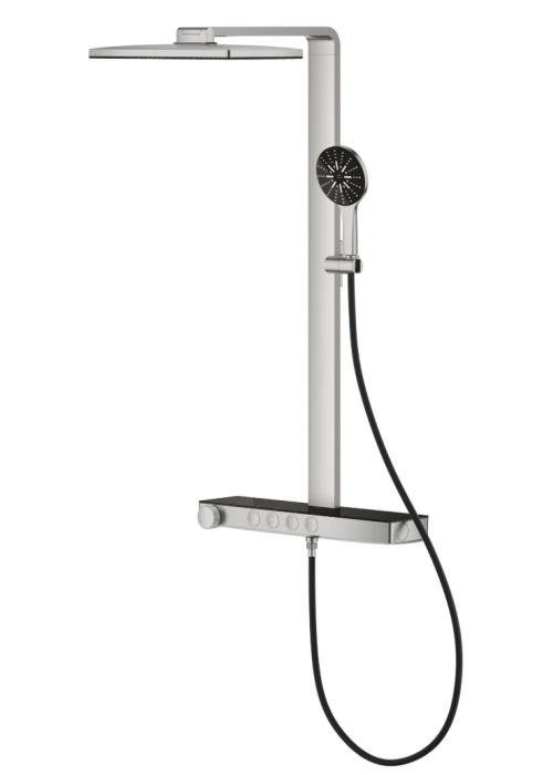 Душова система GROHE SPA Rainshower Aqua Pure з термостатом для настінного монтажу, Суперсталь (100962DC00)
