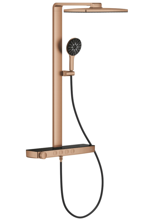 Душова система GROHE SPA Rainshower Aqua Pure з термостатом для настінного монтажу, Мідь Матова (100962DL00)