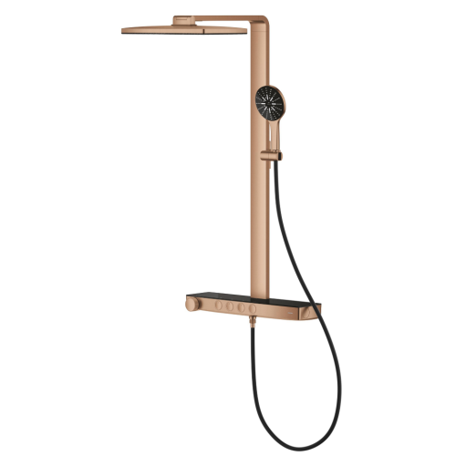 Душова система GROHE SPA Rainshower Aqua Pure з термостатом для настінного монтажу, Мідь Матова (100962DL00)
