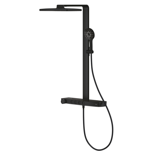 Душова система GROHE SPA Rainshower Aqua Pure з термостатом для настінного монтажу, чорний (100962KF00)