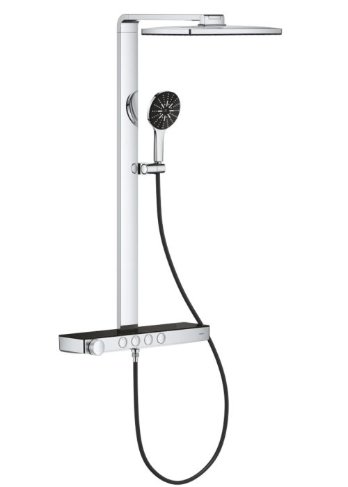 Душова система GROHE SPA Rainshower Aqua Pure з термостатом для настінного монтажу, хром/чорний (100962KI00)