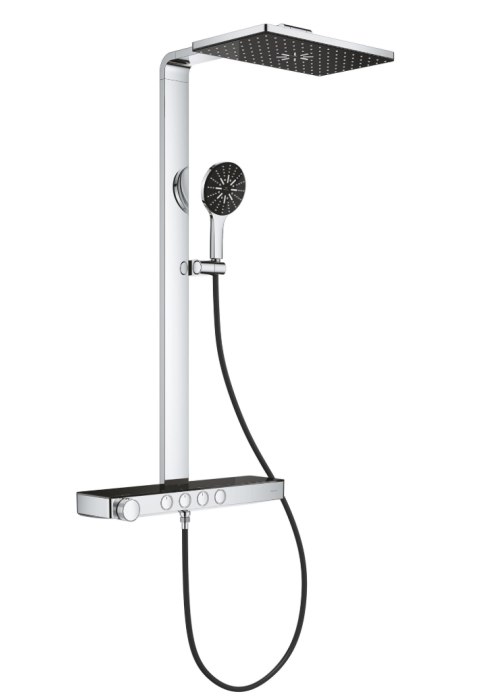 Душова система GROHE SPA Rainshower Aqua Pure з термостатом для настінного монтажу, хром/чорний (100962KI00)