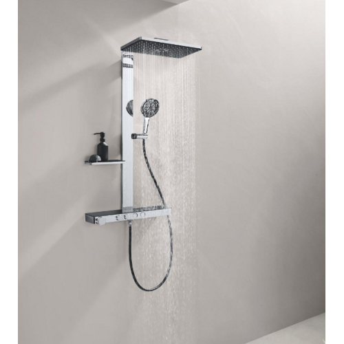 Душова система GROHE SPA Rainshower Aqua Pure з термостатом для настінного монтажу, хром/чорний (100962KI00)