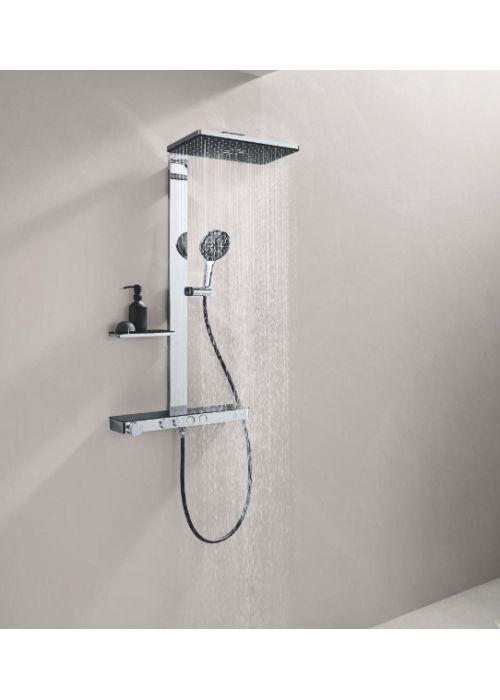 Душова система GROHE SPA Rainshower Aqua Pure з термостатом для настінного монтажу, хром/чорний (100962KI00)