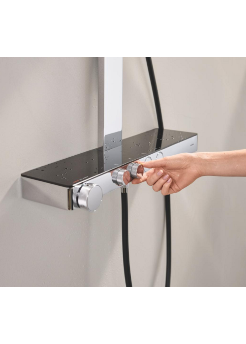 Душова система GROHE SPA Rainshower Aqua Pure з термостатом для настінного монтажу, хром/чорний (100962KI00)