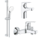 Комплект змішувачів для ванної кімнати 3 в 1 Grohe Bau Flow UA121624S1