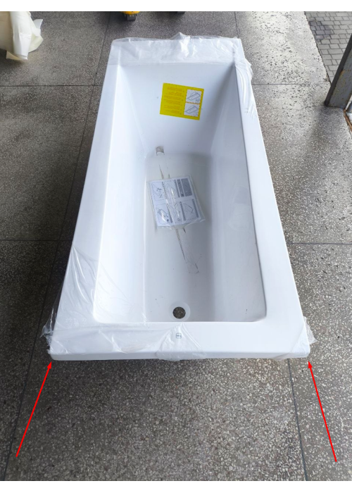 Чешская ванная прямоугольная акриловая HES INDIGO 170x70 CZ с ножками HIN17070W (Повреждены два угла на стороне перелива)