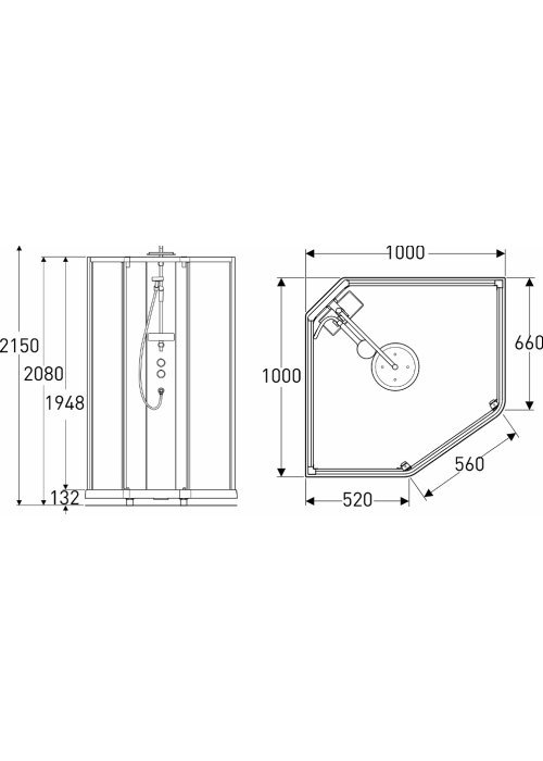 Душова кабіна IDO Showerama модель 10-5 Comfort (90/90), 558.113.00.1