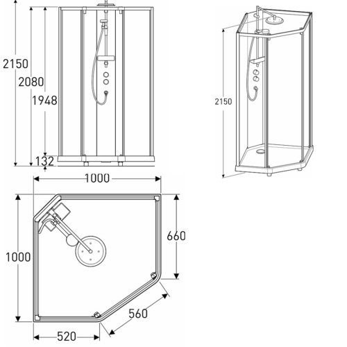 Душова кабіна IDO Showerama модель 10-5 Comfort (100/100), 558.486.00.1