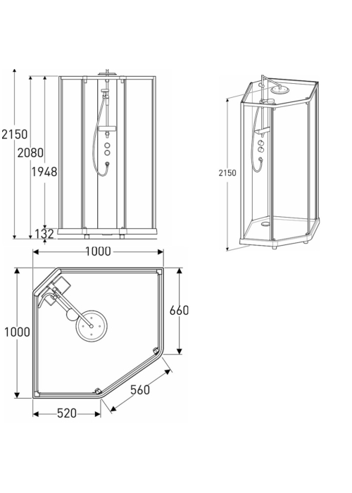 Душова кабіна IDO Showerama модель 10-5 Comfort (100/100), 558.486.00.1