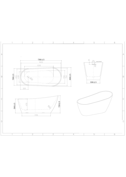 Ванна акриловая INSANA Allama 170x80x72 А0056892