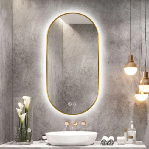 Зеркало овальное Insana LED J006 50x90 см с LED-подсветкой, (Бронза) А0058149