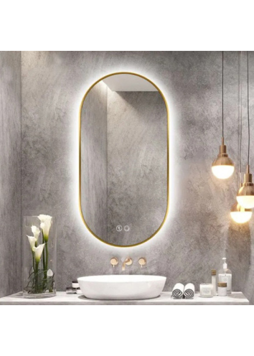 Зеркало овальное Insana LED J006 50x90 см с LED-подсветкой, (Бронза) А0058149