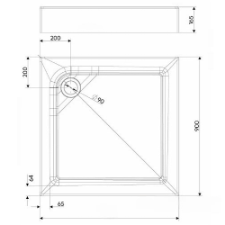 Квадратний душевой поддон Kolo First 90x90 XBK1690000 