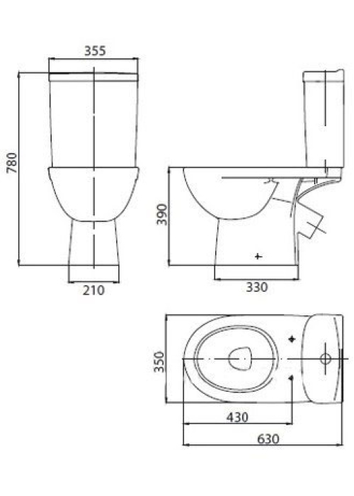 Унітаз-компакт Kolo FREJA Premium   косий випуск із сидінням Duroplast soft-close L79046000