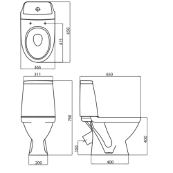 Унитаз-компакт Kolo Modo косой выпуск с сиденьем soft-close L39003000