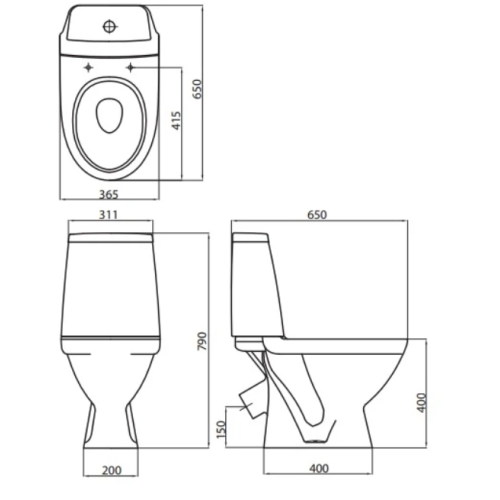 Унитаз-компакт Kolo Modo косой выпуск с сиденьем soft-close L39003000