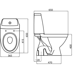 Унитаз-компакт KOLO MODO с бачком и сиденьем дюропласт Soft Close L39004