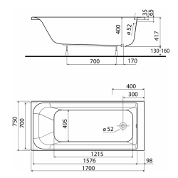 Ванна акрилова KOLO REKORD 170 XWP3670000N