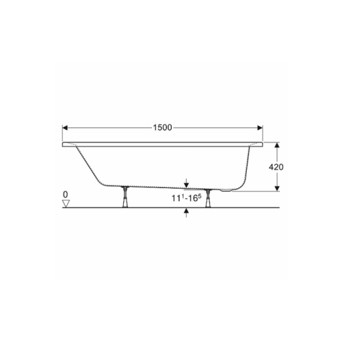 Ванна акрилова  Kolo SUPERO 150х70 + ніжки SN14, 5341000