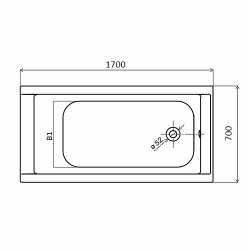 Ванна акрилова  Kolo SUPERO 170х70 + ніжки SN14, 5343000