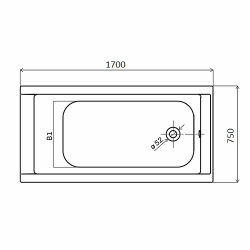 Ванна акрилова Kolo SUPERO 170х75 + ножки SN14, 5361000