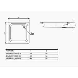 Душовий піддон Koller Pool Aquart 70x70 CF701200E