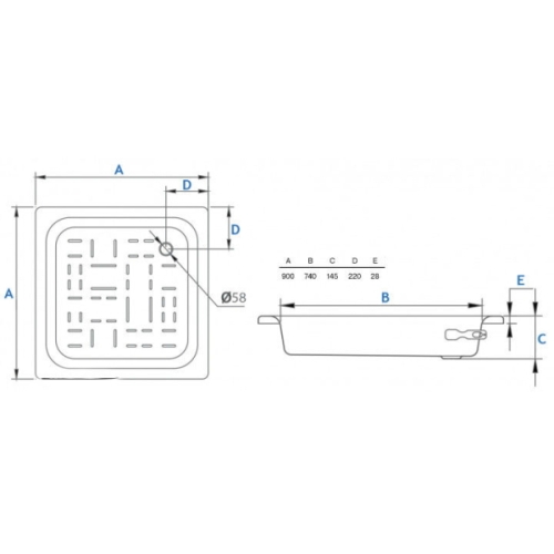 Душовий піддон Koller Pool Aquart 90x90 CF901200E