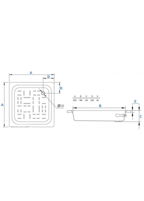 Душевой поддон Koller Pool Aquart 90x90 CF901200E