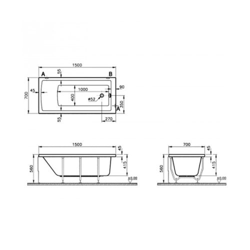 Ванна акрилова прямокутна Koller Pool NEON 150x70 NEONNEW150X70