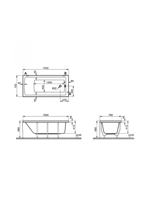 Ванна акрилова прямокутна Koller Pool NEON 150x70 NEONNEW150X70