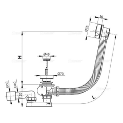 Сифон Koller Pool для ванни хром A51CR