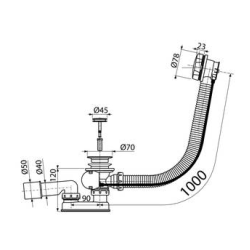 Сифон Koller Pool напівавтоматичний для ванни, 1048530364 (В70СММА100)