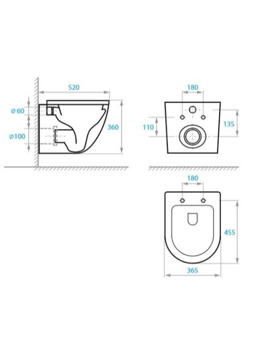 Унітаз підвісний Koller Pool ROUND безободковий з дюропластом soft-close RN-0520-RQ-MB