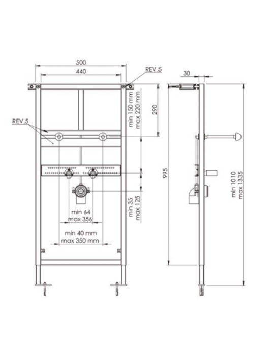 Інсталяційна система KOLLER POOL Alcora ST1100 для раковини Washbasin Alcora ST1100